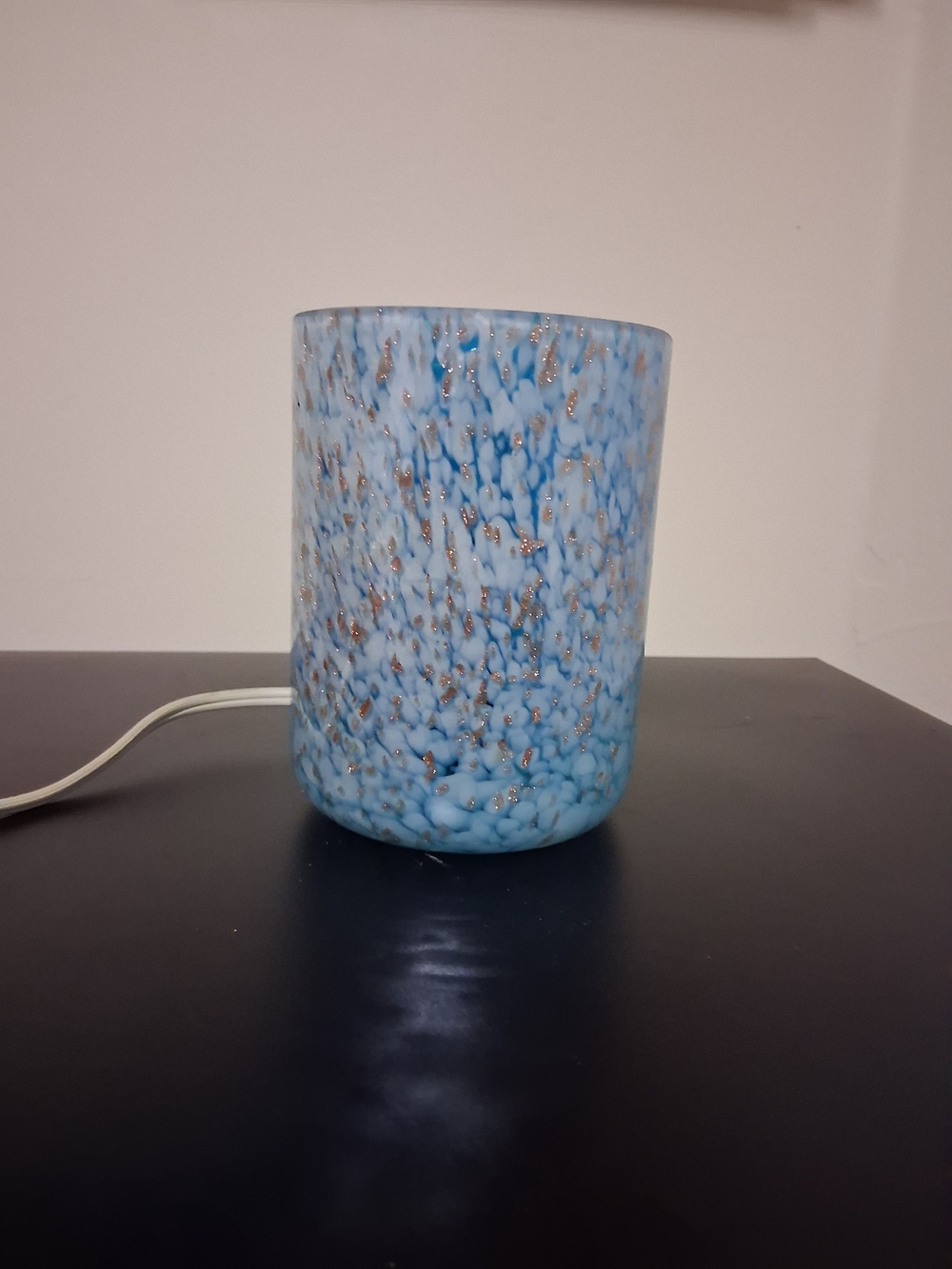 Speckled Blue Glass Table Lamp